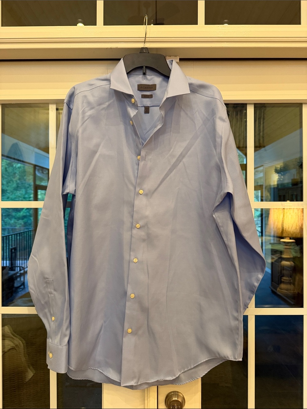 Calvin Klein Light Blue Men's Dress Shirt - Classic Spread Collar